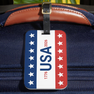 USA 1776 2026 250th Anniversary Red White Blue Luggage Tag