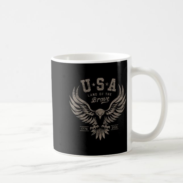 Usa 1776 2026 Anniversary Steel Gray  Coffee Mug (Right)