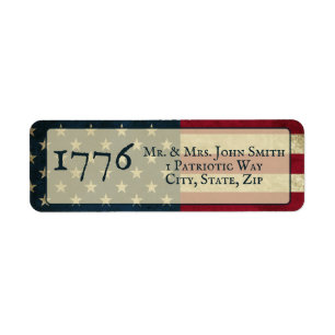 USA 1776 American Flag Return Address