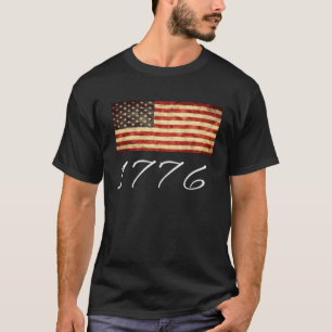 USA 1776 American Flag Vintage Style Retro Graphic T-Shirt