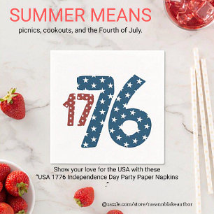 USA 1776 Independence Day Party Paper Napkins
