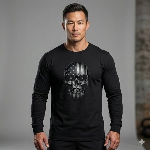 USA 1776 Patriot Skull American Flag 250 Years T-Shirt