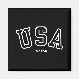 Usa 1776 Patriotic College Style American Pride De Magnet
