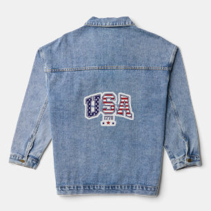 USA 1776 Patriotic Denim Jacket