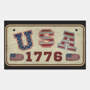 USA 1776 Vintage American Flag Sticker