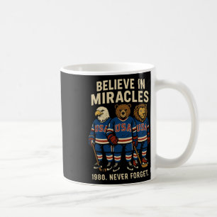 Usa 1980 Ice Hockey Retro Animals  Coffee Mug