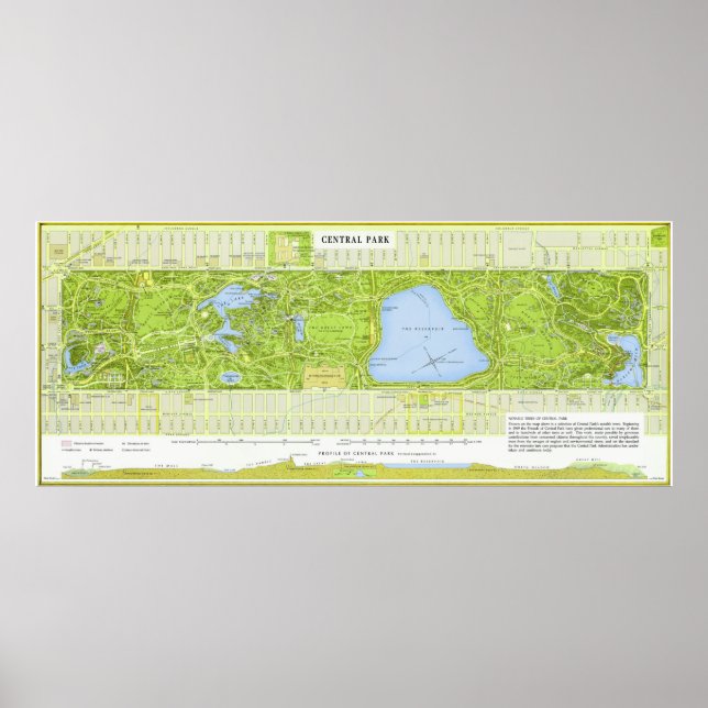 " USA: 1994/today NYC - CENTRAL PARK detailed map Poster (Front)