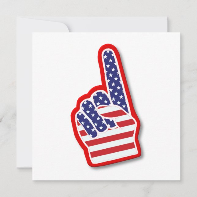 USA #1 Foam Hand/4th Of July Card (Front)