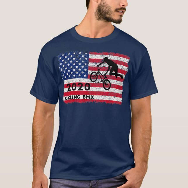 USA 2020 American Cycling BMX Bike Motocross T-Shirt (Front)