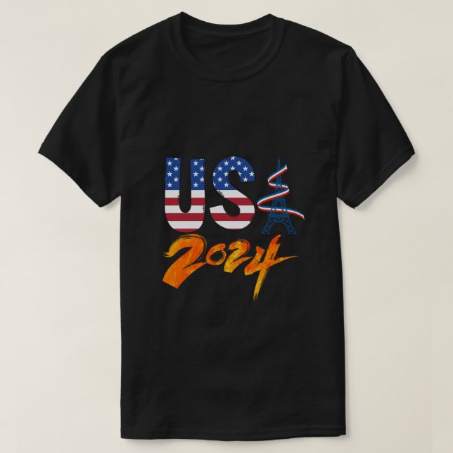USA 2024 Pairs Olympic  T-Shirt (Design Front)