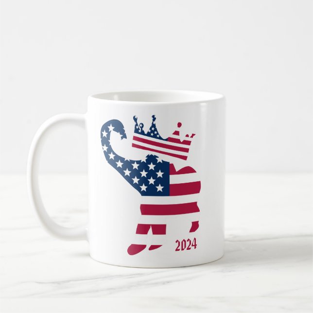 USA 2024 Presidential Election Republican Elephant Coffee Mug (Left)