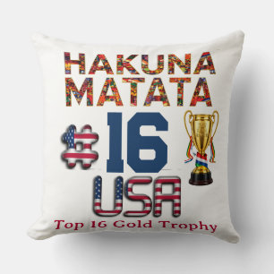 USA 2026 Global Games: Hakuna Matata Top 16 Edgy Throw Pillow