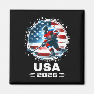 Usa 2026 Hockey American Flag Women Men Kids Hocke Magnet