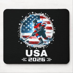 Usa 2026 Hockey American Flag Women Men Kids Hocke Mouse Pad