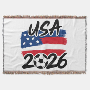 USA 2026 Soccer Design Throw Blanket