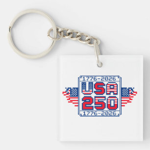 USA 250 – 1776 to 2026 Pixel Art Keychain