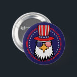 USA 250 4th of July Patriotic Eagle Round Button<br><div class="desc">Celebrate America’s 250th birthday in bold patriotic style with this USA 250 4th of July Patriotic Eagle round button! Featuring a cool American eagle rocking an Uncle Sam hat and patriotic sunglasses, this fun and festive design is perfect for adding personality to jackets, backpacks, party favours, lanyards, and more. Commemorating...</div>