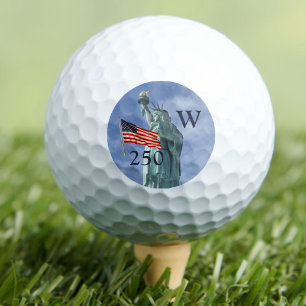 USA 250 American Flag Statue of Liberty Monogram  Golf Balls