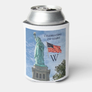USA 250 American Flag Statue of Liberty Name  Can Cooler