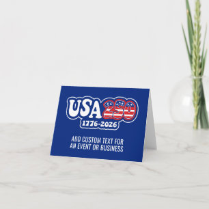 USA 250 - America's 250th Birthday Red White Blue Card