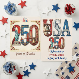 USA 250 Anniversary American Heritage Retro Rustic Holiday Card