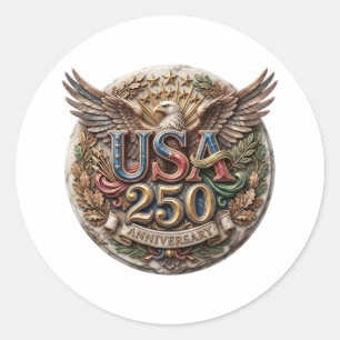 USA 250 ANNIVERSARY CLASSIC ROUND STICKER