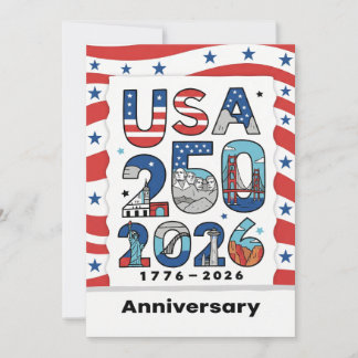 USA 250 Anniversary Patriotic American History Holiday Card