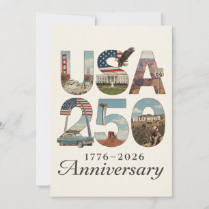 USA 250 Anniversary Patriotic American History Holiday Card