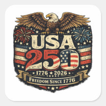 USA 250 Bald Eagle 1776-2026 Patriotic Sticker