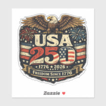 USA 250 Bald Eagle 1776-2026 Patriotic Sticker