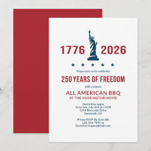 USA 250 Classic All American BBQ Celebration Invitation