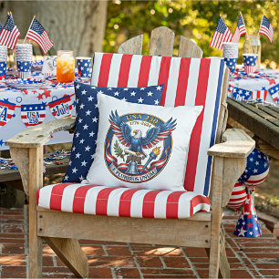 USA 250 Eagle Outdoor Pillow