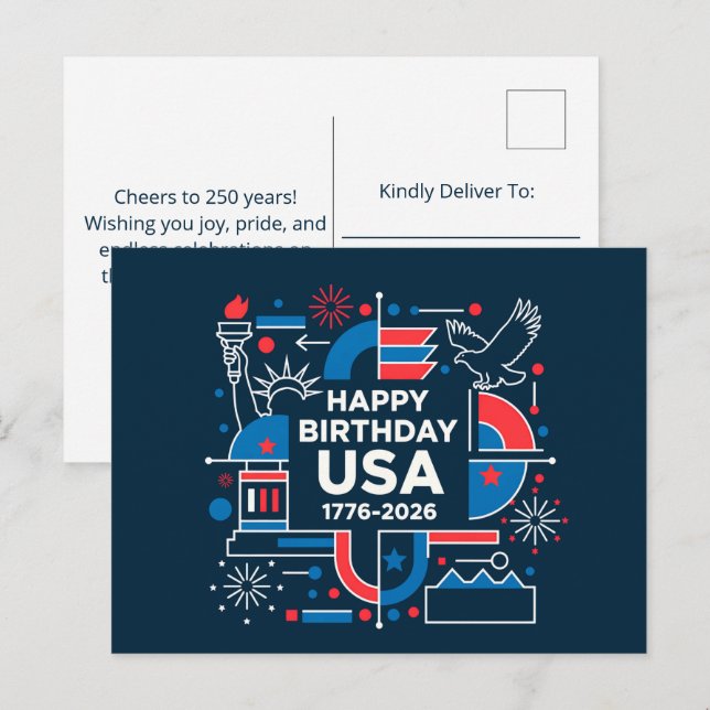 USA 250 HOLIDAY POSTCARD (Front/Back)