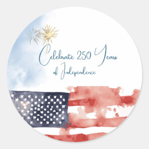 USA 250 Independence Watercolor Flag Sticker