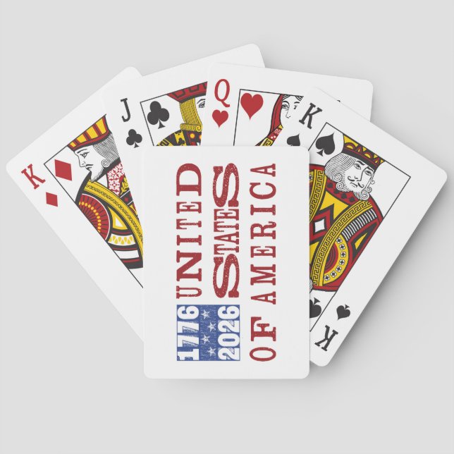 USA 250 Letterpress Style Playing Cards (Back)