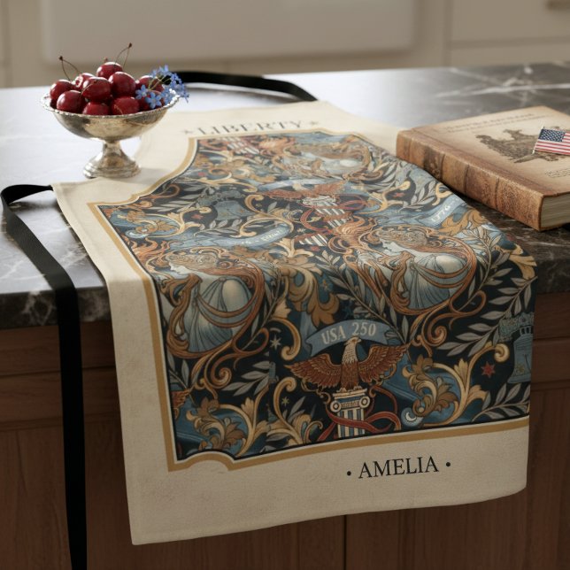 USA 250 Liberty Art Nouveau Pattern Border ID1302 Apron (Creator Uploaded)