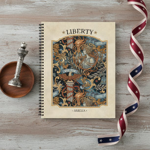 USA 250 Liberty Art Nouveau Pattern Border ID1302 Notebook