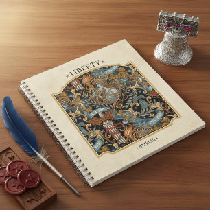 USA 250 Liberty Art Nouveau Pattern Border ID1302 Notebook