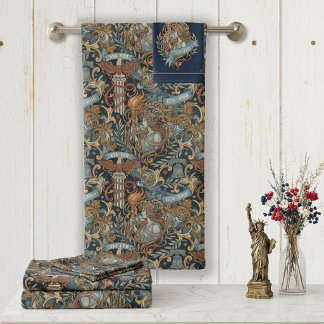 USA 250 Liberty Art Nouveau Pattern ID1302 Bath Towel Set