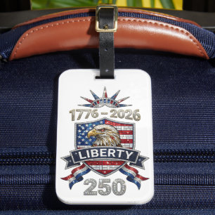 USA 250 Liberty Eagle 1776–2026 Rhinestone Style Luggage Tag