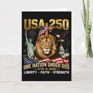 Usa 250 One Nation Under God Lion Liberty Faith _1 Card