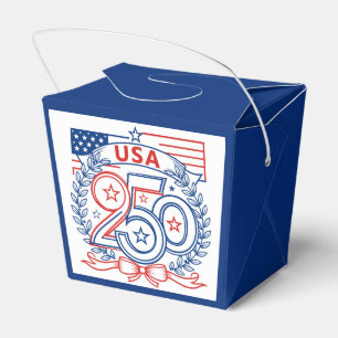 USA 250 Patriotic Anniversary Emblem Design Favor Box
