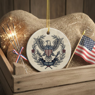 USA 250 Patriotic Eagle Heritage Motif Crm ID1299 Ceramic Ornament