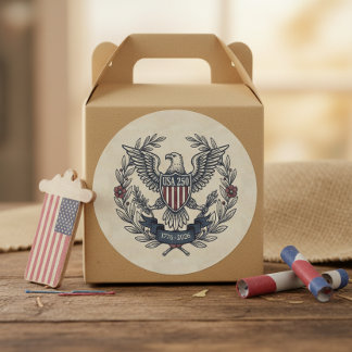 USA 250 Patriotic Eagle Heritage Motif Crm ID1299 Classic Round Sticker