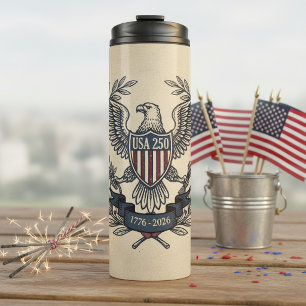 USA 250 Patriotic Eagle Heritage Motif Crm ID1299 Thermal Tumbler