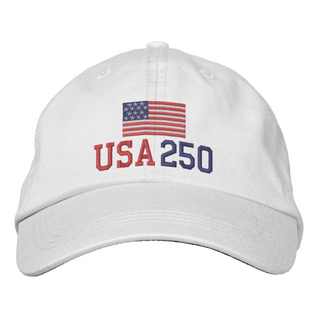 USA 250 - with American Flag Embroidered Hat (Front)
