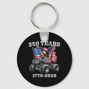 USA 250 Years 1776-2026 Eagle Monster Truck Boys Keychain