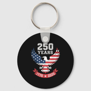 Usa 250 Years 1776 2026 Patriotic Eagle Flag Vinta Keychain