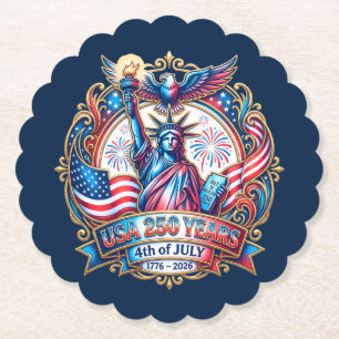 USA 250 years 4th of July 1776-2026 Paper Coaster