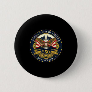 Usa 250 years anniversary patriotic america 2 inch round button